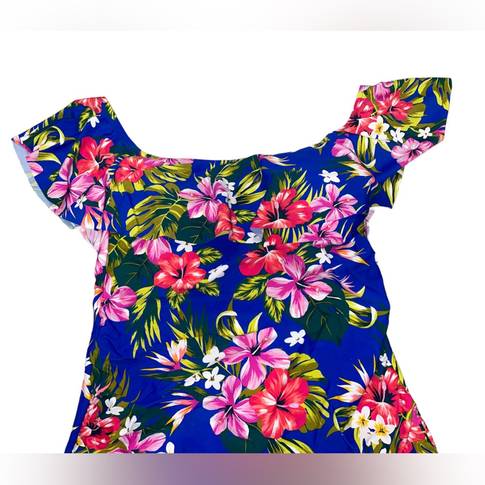 NWOT Kona Sol Floral Off the Shoulder One Piece Swimsuit - Picture 2 of 6